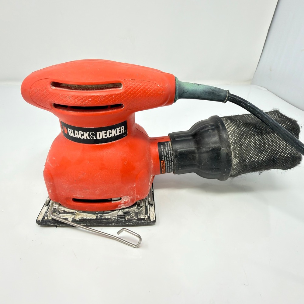Black & Decker FS500 Palm Sander 1/4 Sheet Orange 1.8A Corded Orbital Power Tool